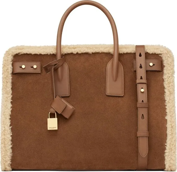 Sac du Jour shearling-trim tote bag