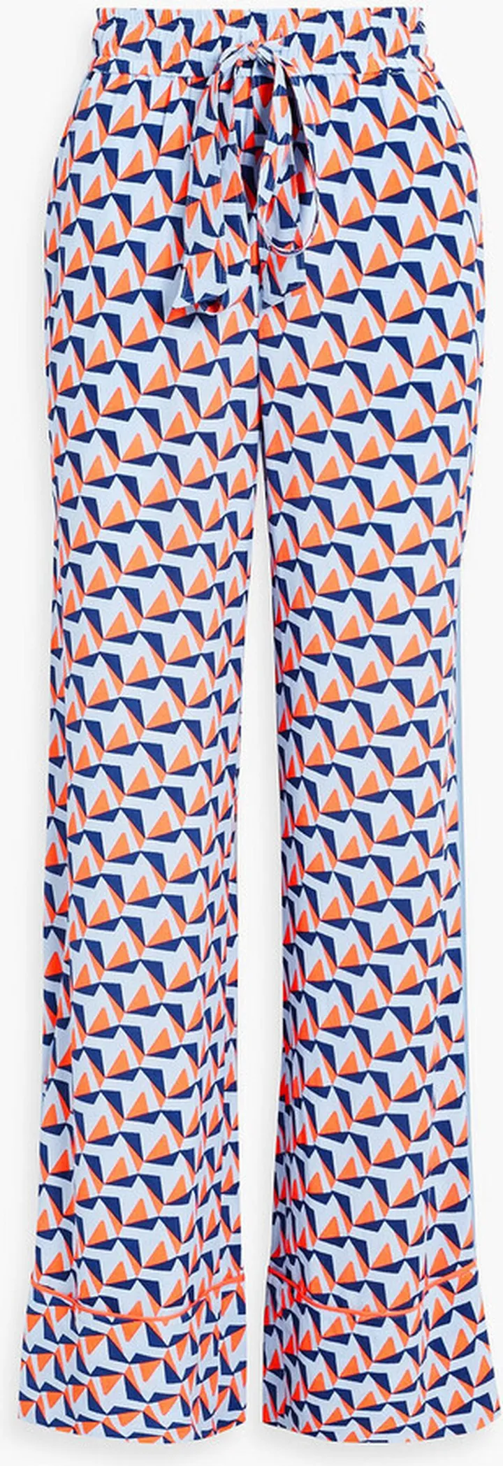 Maslin printed crepe wide-leg pants