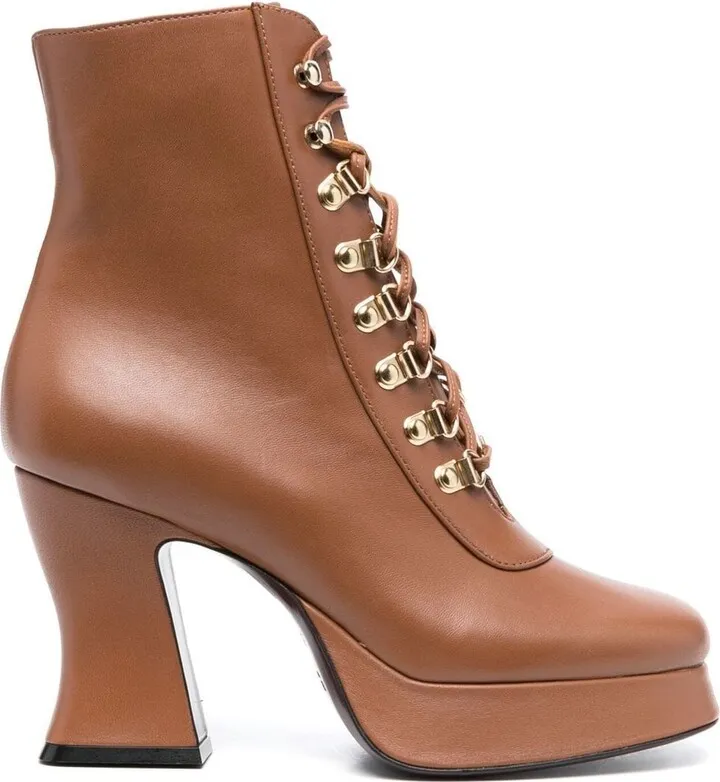 Eyelet Lace-Up Platform Boots