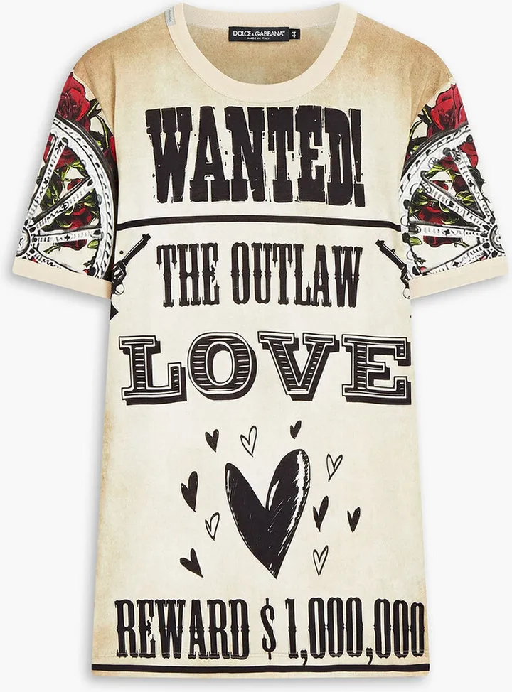 Printed cotton-jersey T-shirt