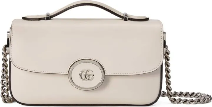 Foldover-Top Leather Shoulder Bag