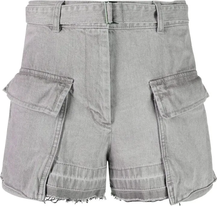 Belted-Waist High-Waisted Shorts