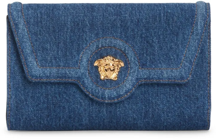 La Medusa Denim Wallet on a Strap