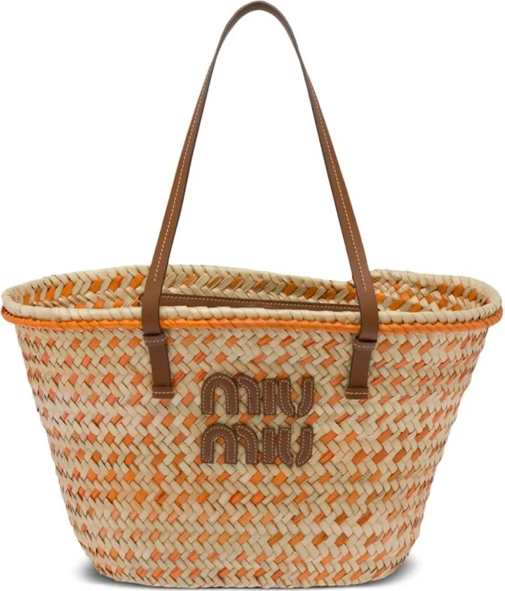 Palmetto logo-patch basket bag