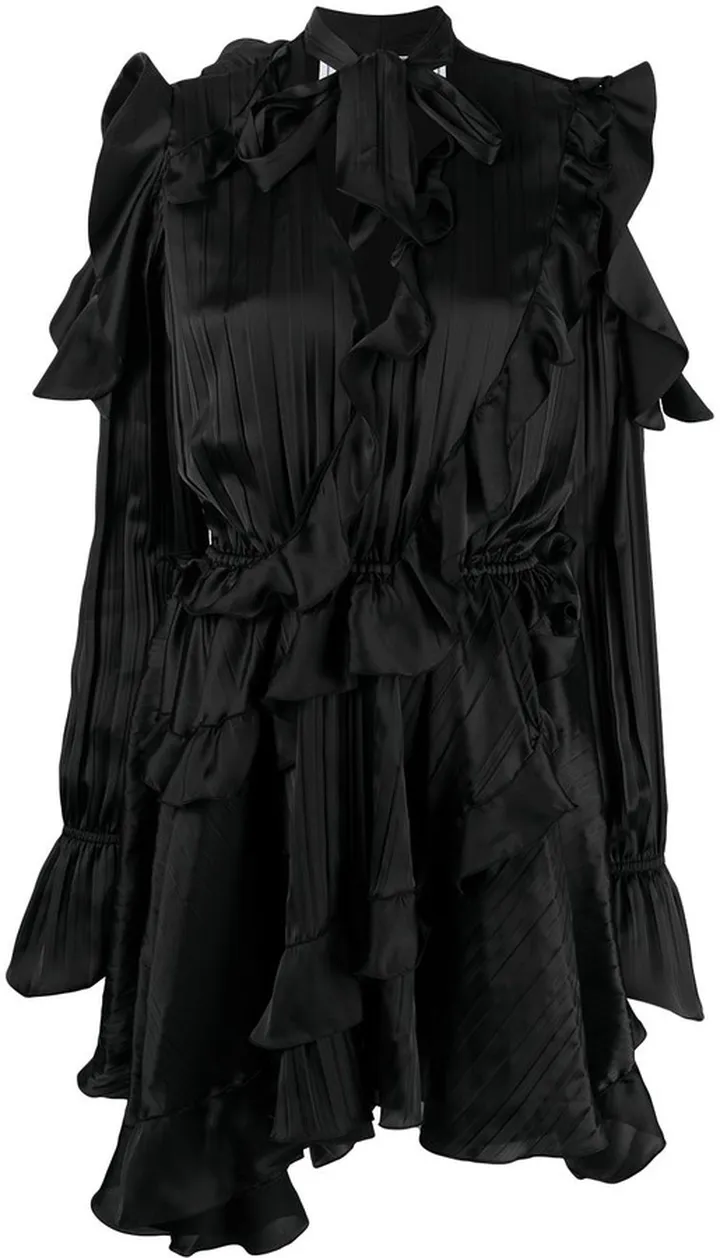 Creased Ruffled Cocktail Dress