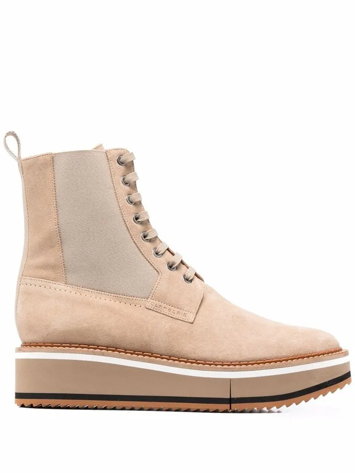 Lace-Up Suede Boots