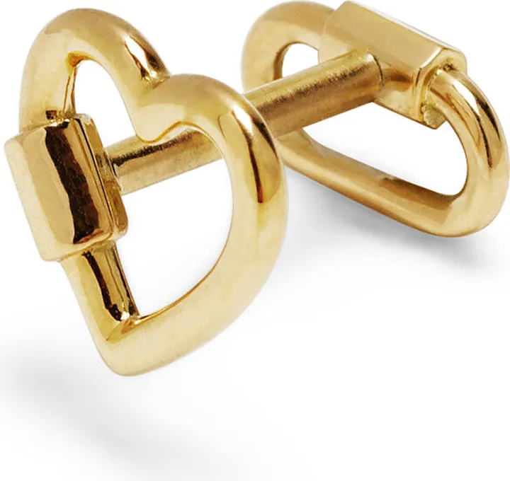 Heart Lockette Yellow Gold Single Earring