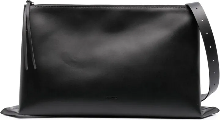 Adjustable-Strap Leather Shoulder Bag