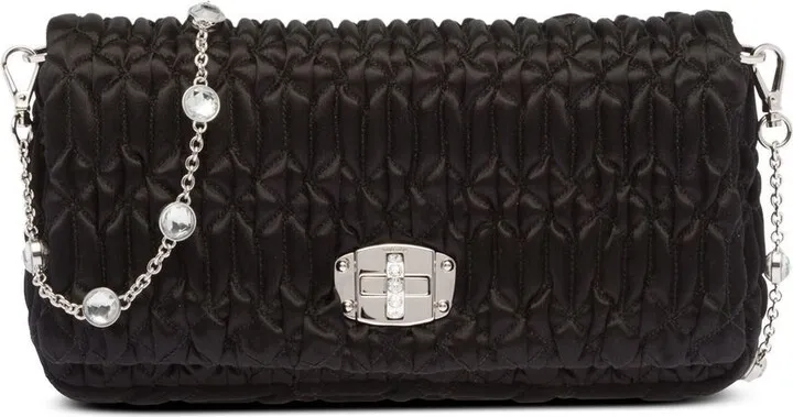 Quilted Satin Shoulder Bag