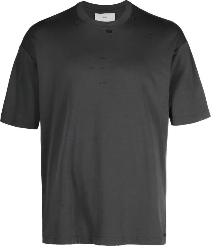 Black Stones Print Cotton T-Shirt