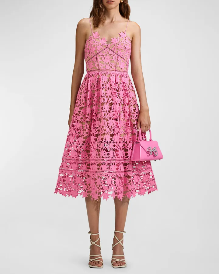 Azaelea Illusion Lace Midi Dress