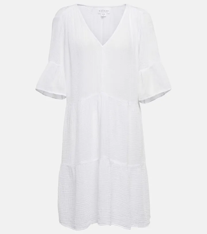 Brianne cotton gauze tiered minidress