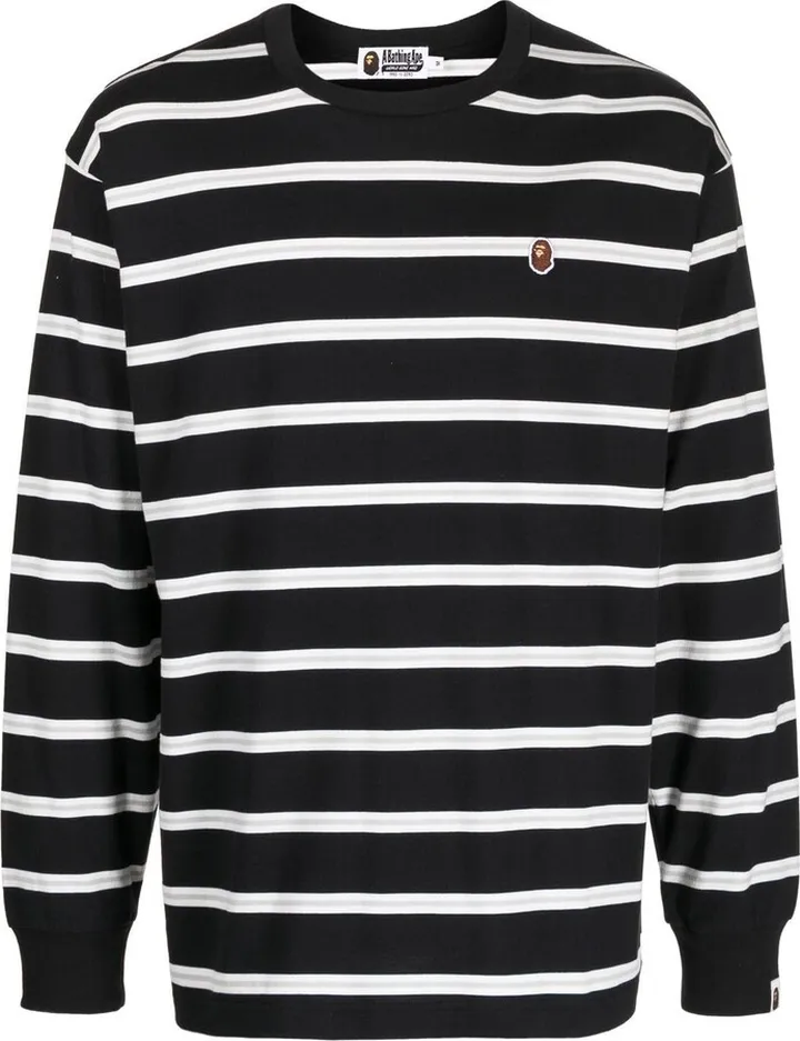 striped logo-patch T-shirt