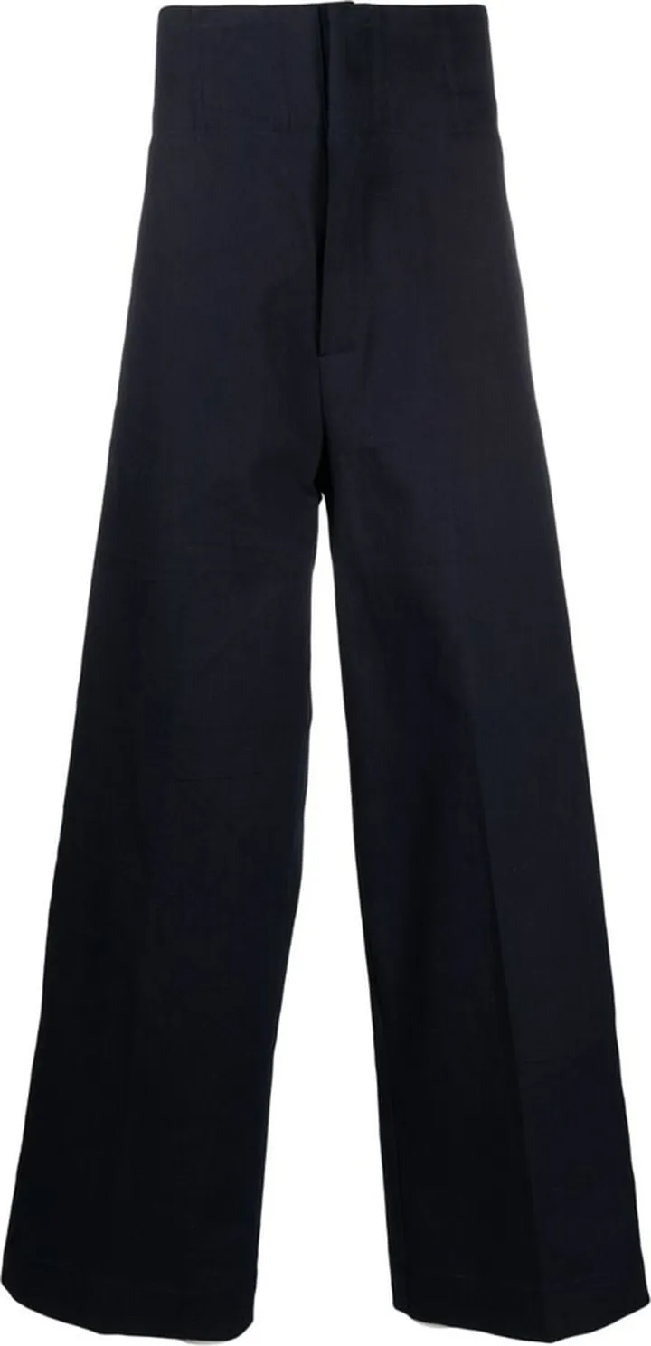 Boned-Bodice Wide-Leg Trousers