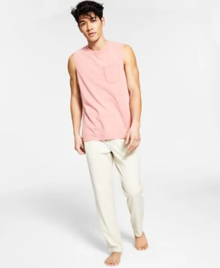 Sun Stone Mens Sunwashed Knit Pajama Tank Pant