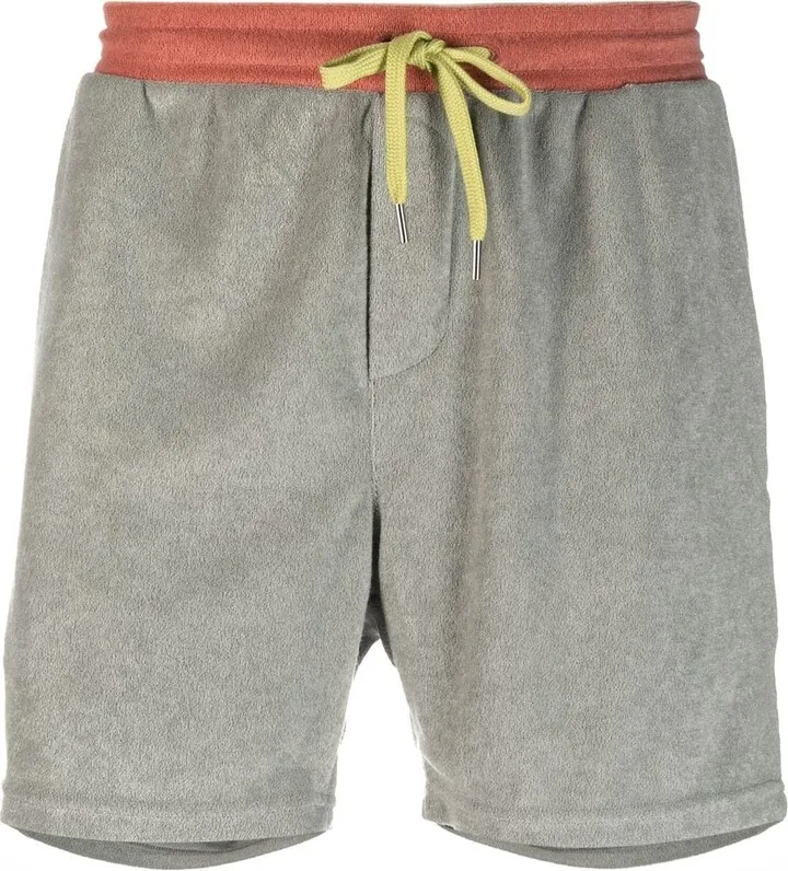Contrast-Waistband Towelling-Finish Lounge Shorts