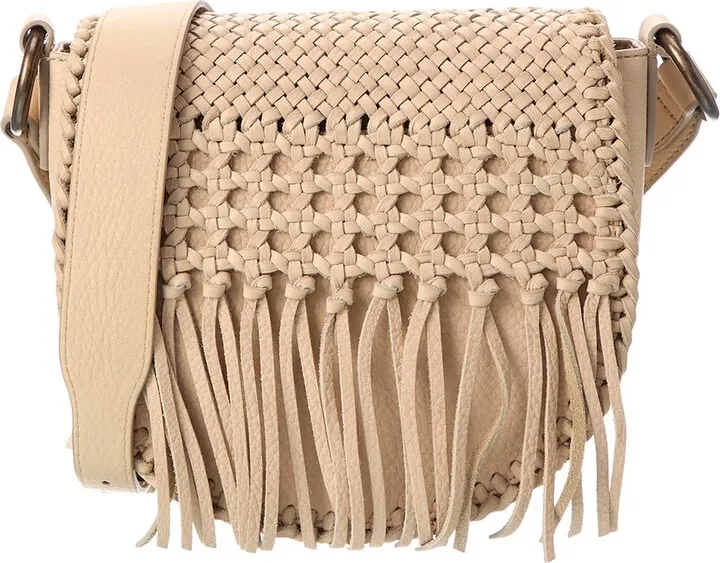 Frye Melissa Woven Leather Saddle Bag