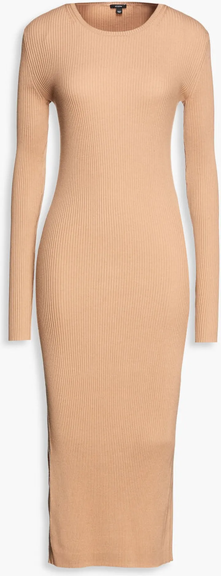 Ribbed merino wool-blend midi dress