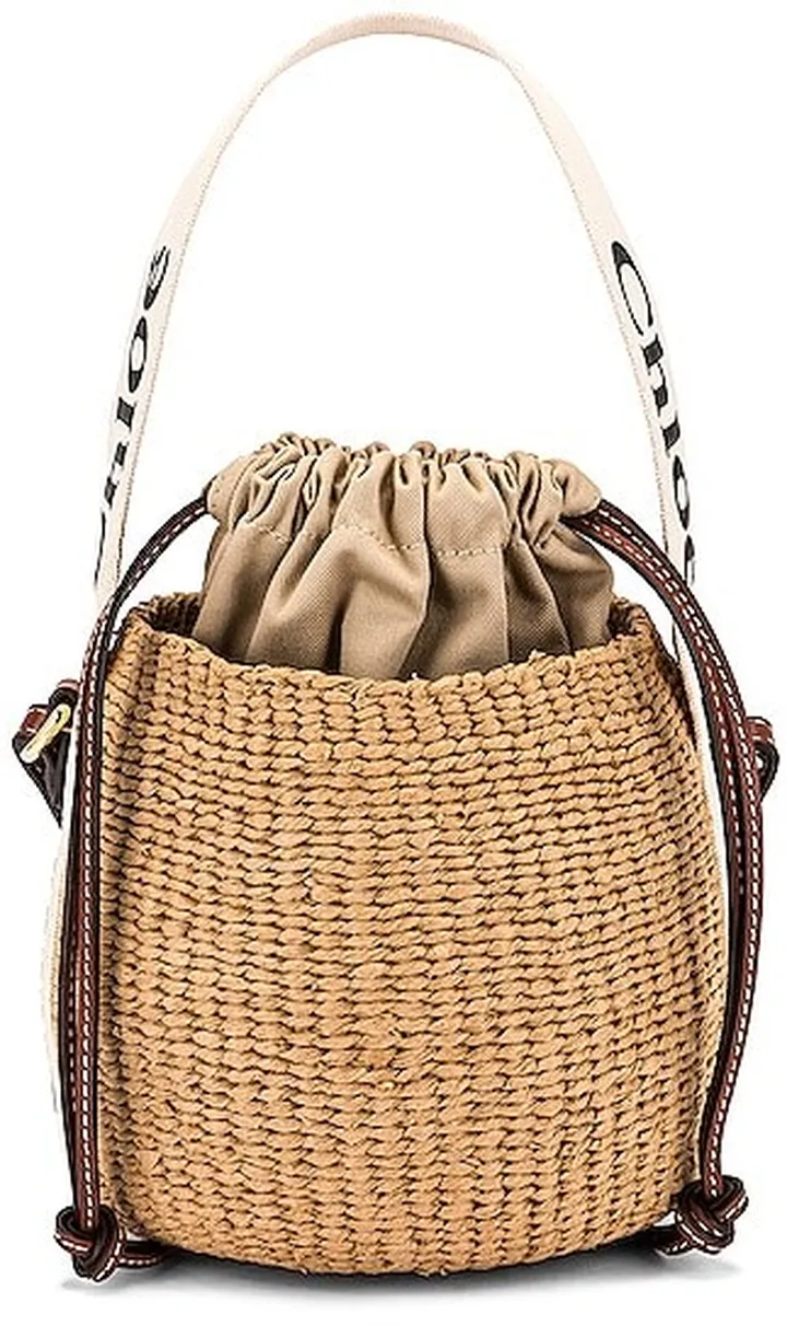 Chloe Woody Basket Bag in White