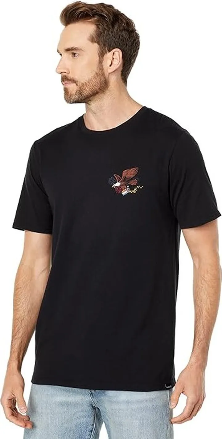 Hurley Freedom Riders Short Sleeve Tee (Black) Men's Clothing