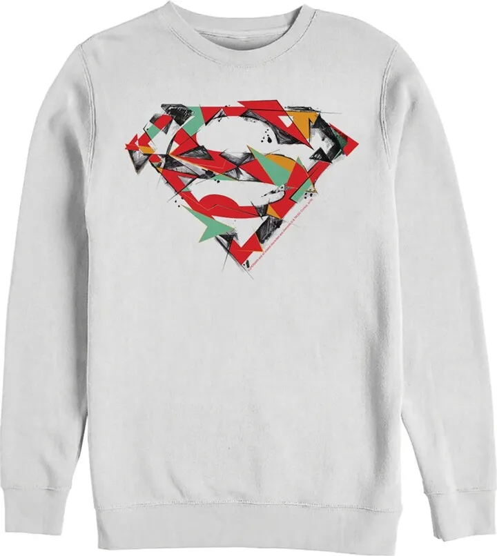 Men's Superman Logo Puzzle Sweatshirt - White - Small