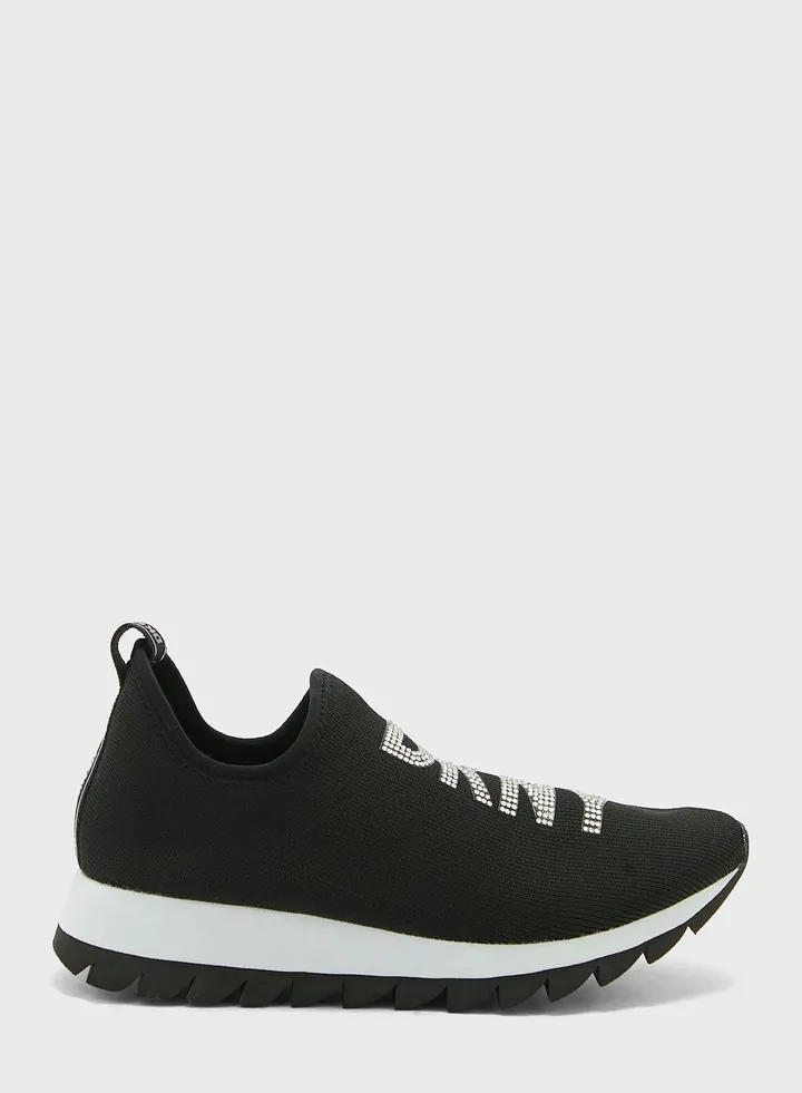 Abbi Rhinestone Logo Low Top Sneakers