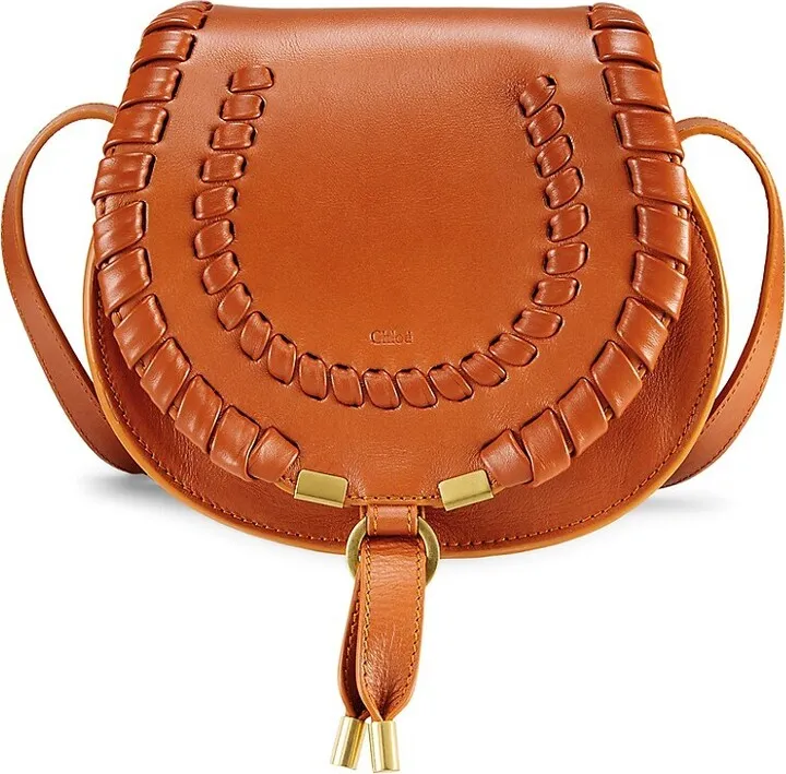 Small Marcie Whipstitch Leather Saddle Bag