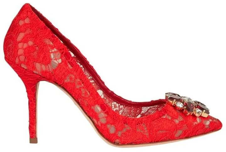 Dolce & Gabbana Bellucci Embellished Lace Stilettos