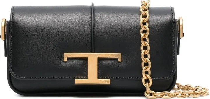 Black T Timeless Leather Mini Cross Body Bag