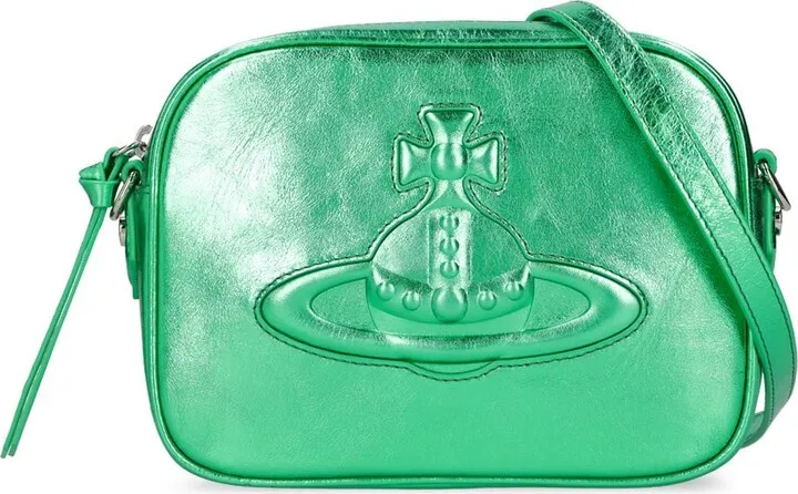 Anna camera metallic leather bag