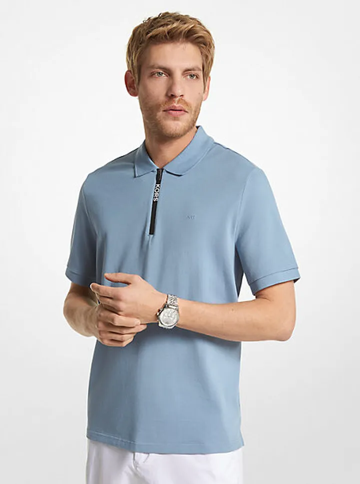 Cotton Half-Zip Polo Shirt