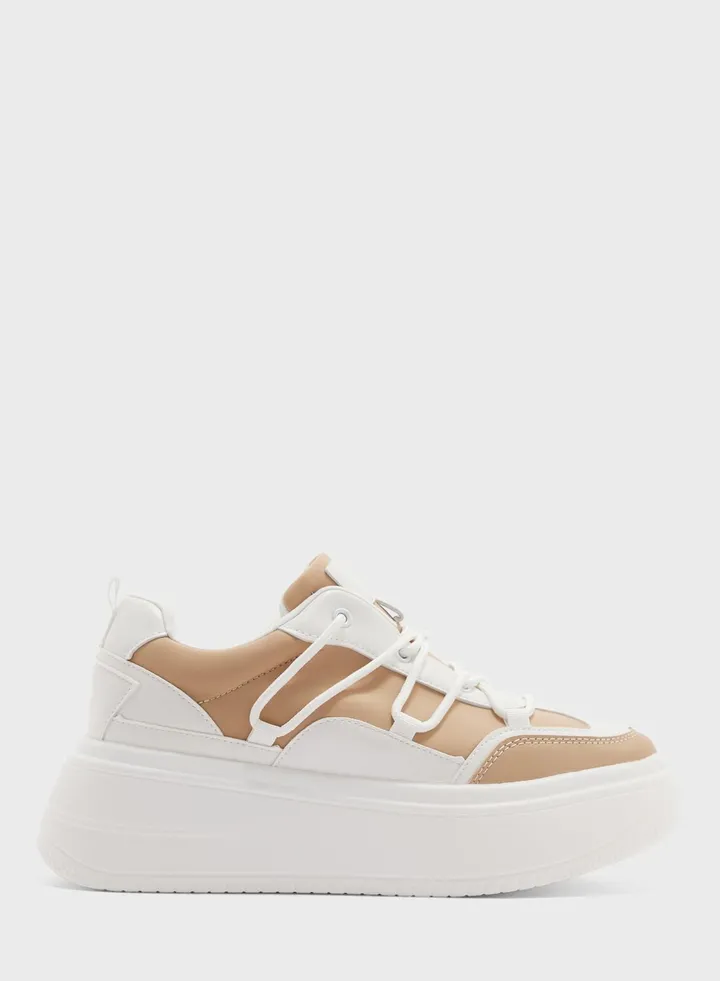 Zigzag Strap Stacked Sole Sneaker