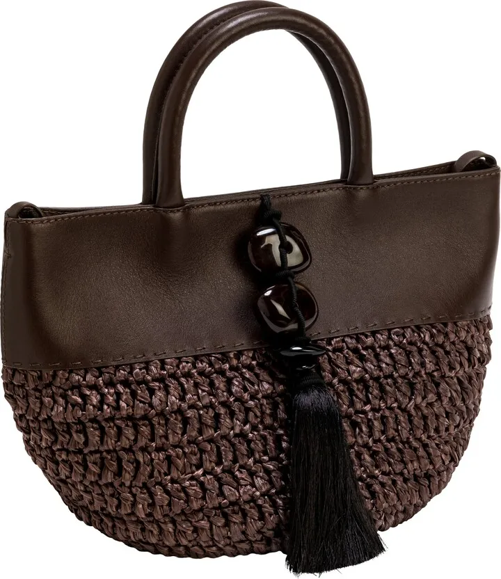Serena Uziyel - Melita Umber Small Round Tote Bag