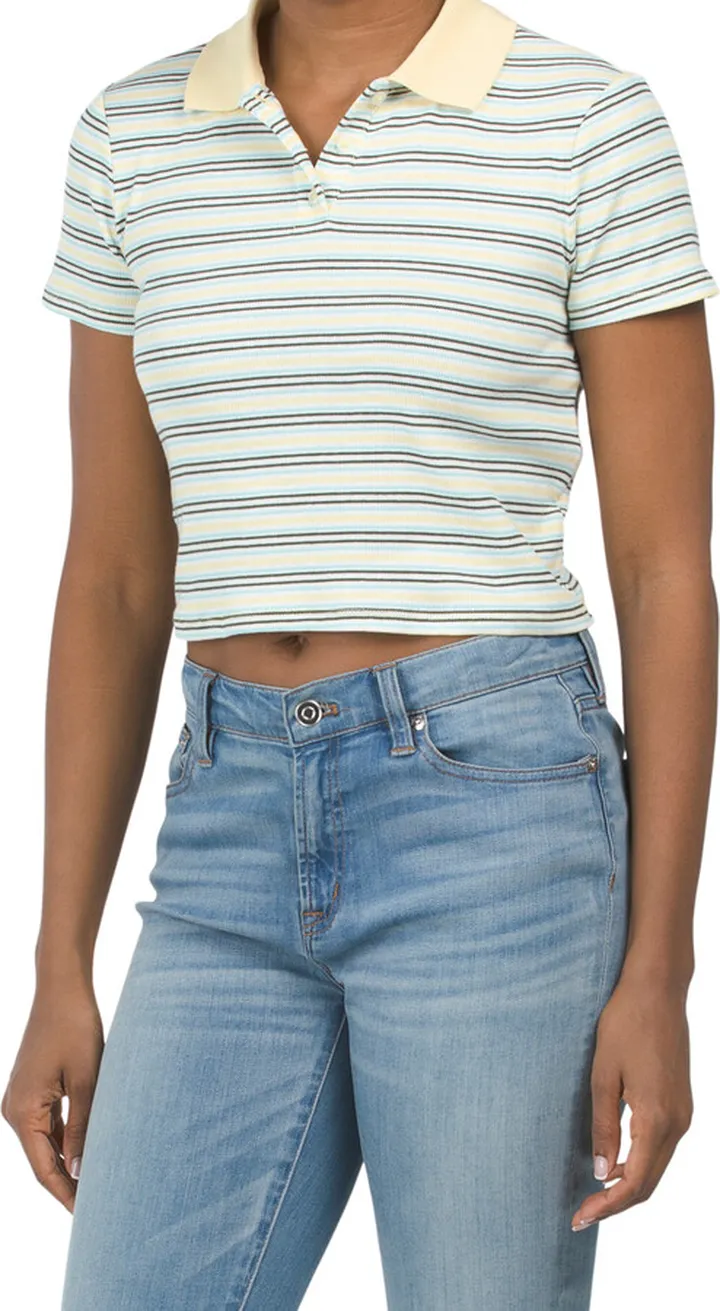 Jeni Cropped Hyacinth Polo