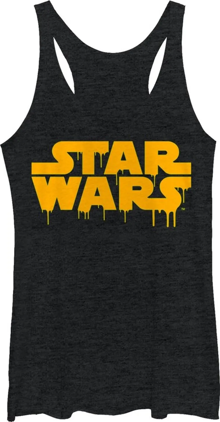Women's Star Wars Dripping Halloween Logo Racerback Tank Top - Black Heather - Small