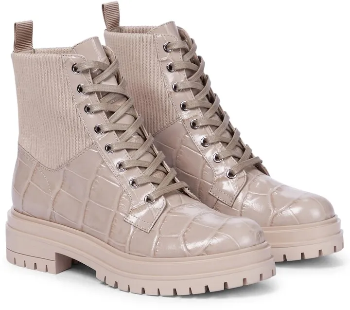 Martis 20 croc-effect leather ankle boots