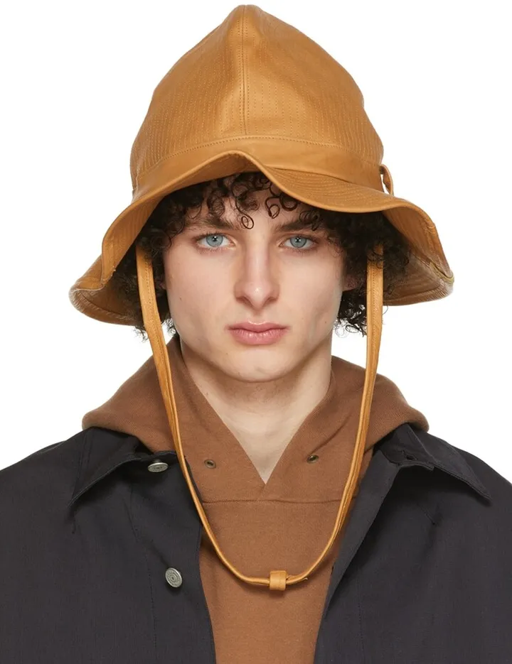 visvim Tan Leather Panamka Scout Hat