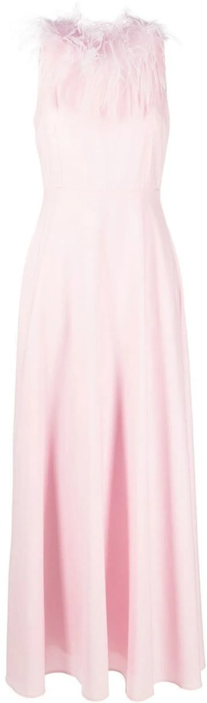 Feather-Neck Sleeveless Gown