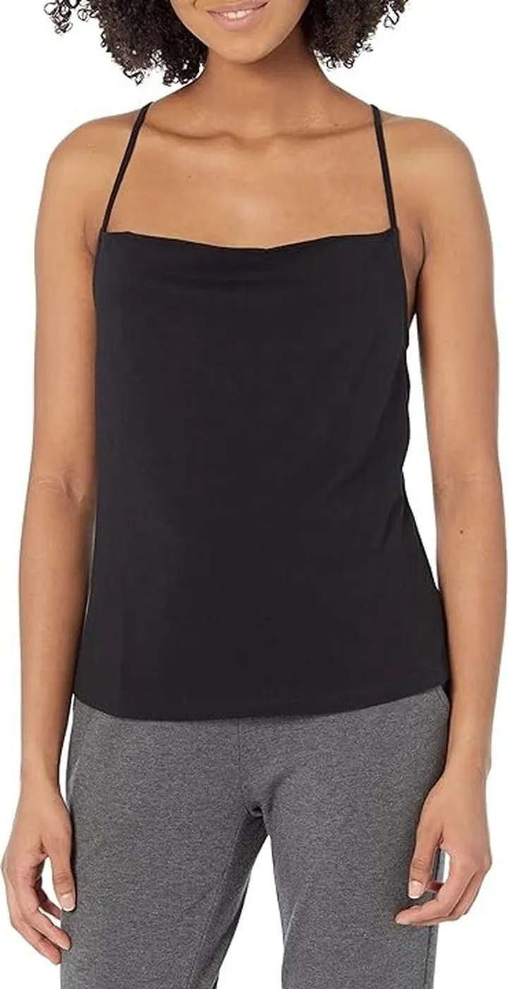 Skin Organic Pima Cotton Adriane Cowl Cami (Black) Women's Pajama