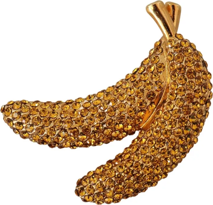 Dolce & Gabbana Banana Crystal Pin yellow Rhinestone Women's AccentsBrooch