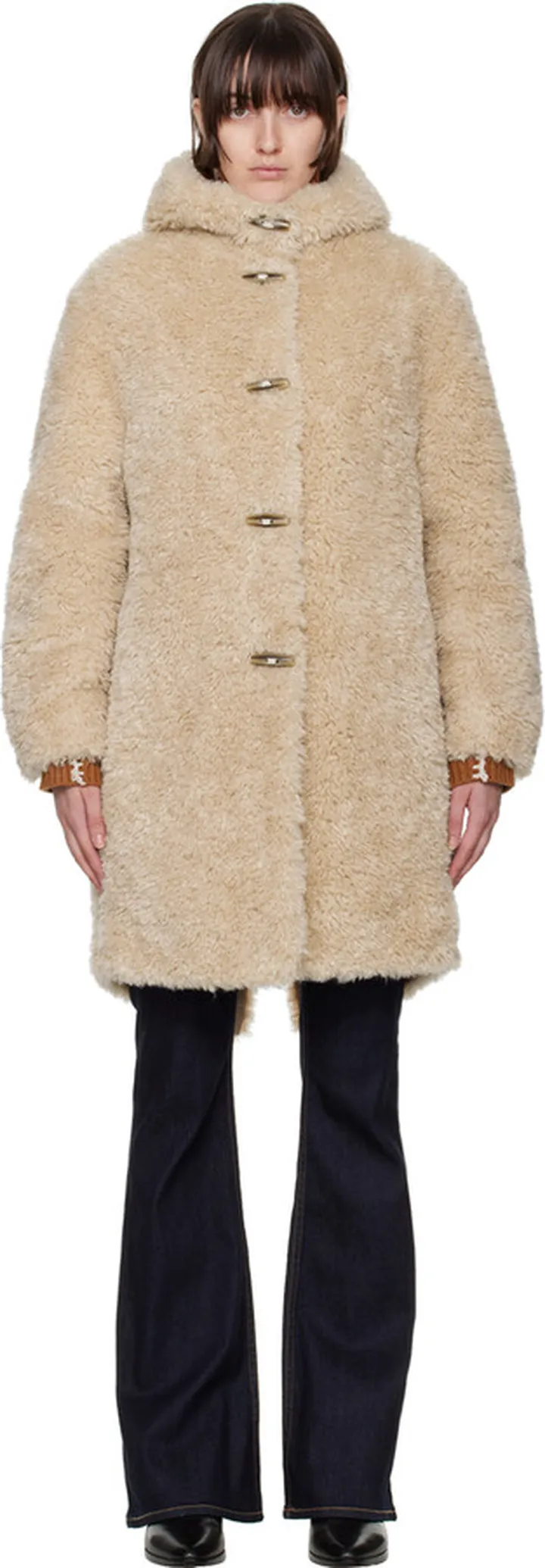 rag & bone Beige Iggy Faux-Fur Coat