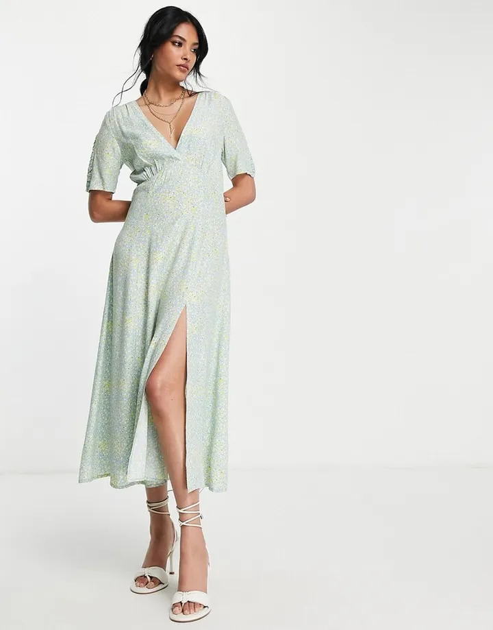 French Connection short sleeve tea dress in ditsy floral
