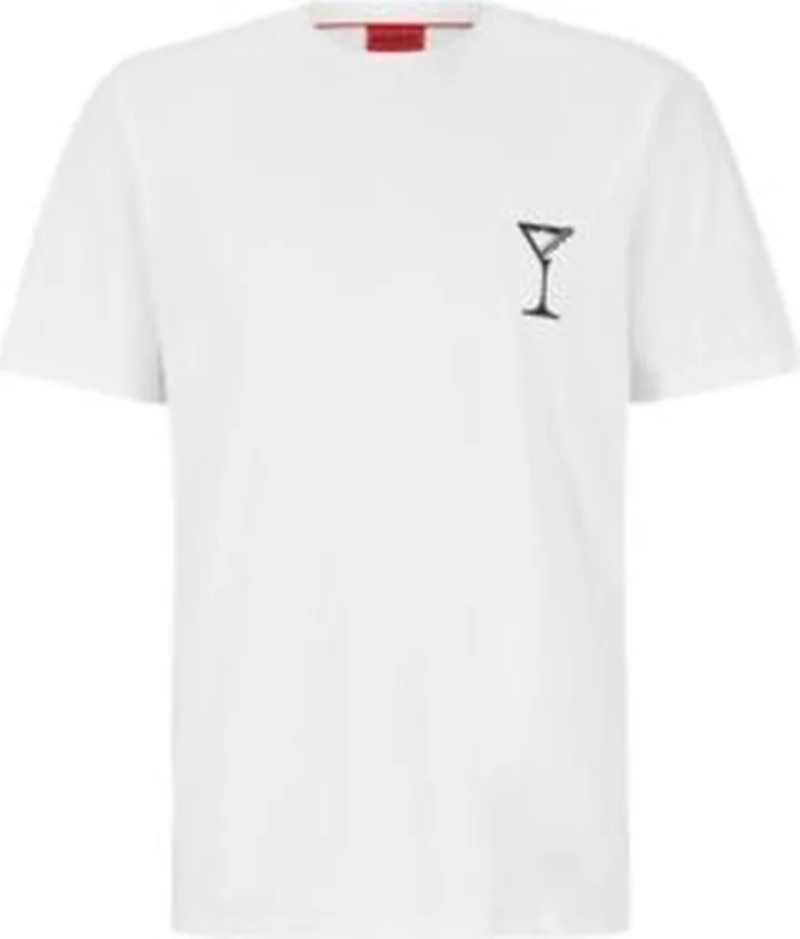Relaxed-fit T-shirt in cotton jersey with cocktail graphics