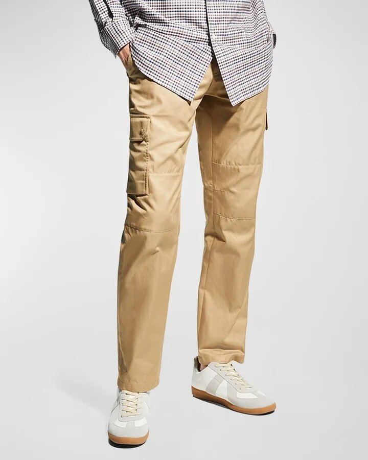 Men's Solid Cotton Cargo Pants