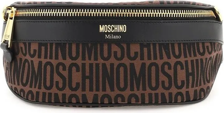 Moschino Logo Jacquard Zipped Belt Bag