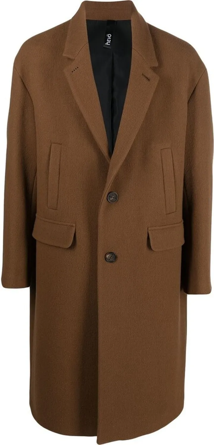 Single-Breasted Wool-Blend Coat