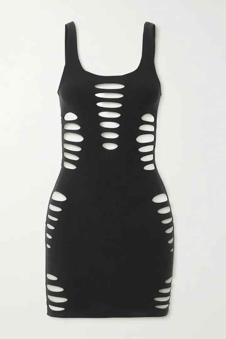 Versace - Cutout Stretch-jersey Mini Dress - Black