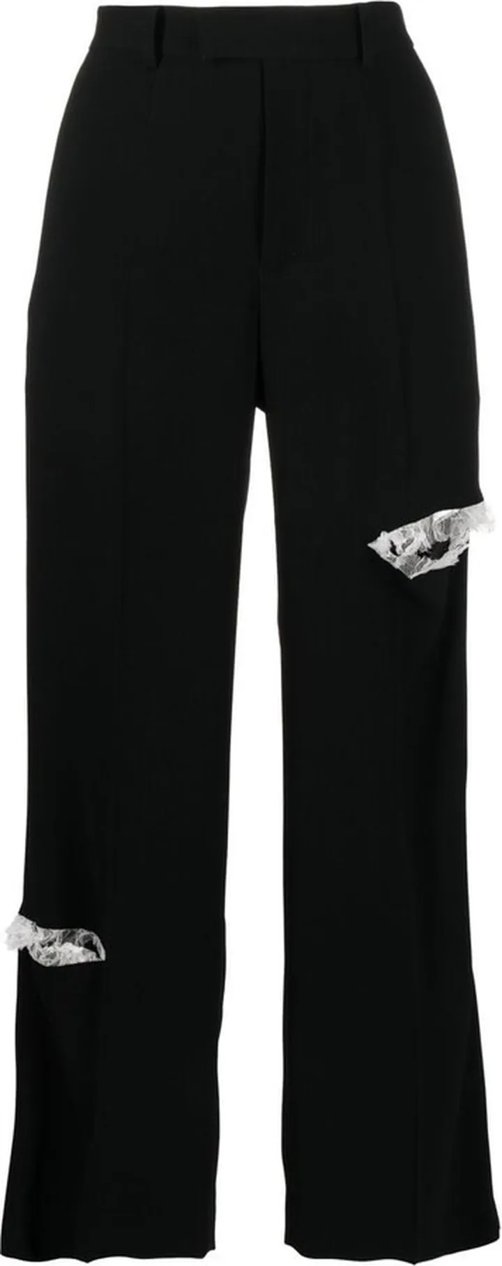 Distressed-Effect Straight-Leg Trousers