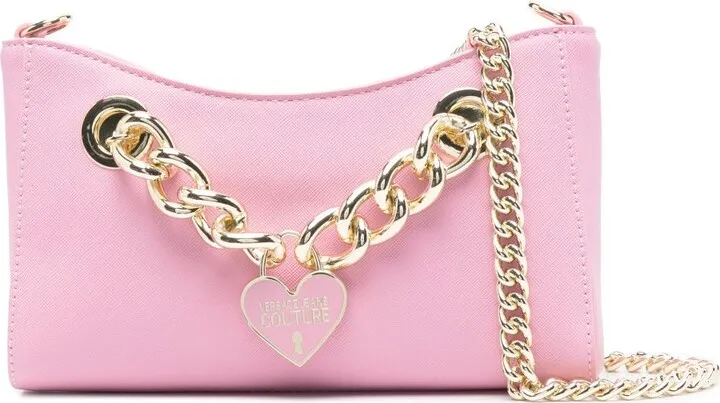 Heart Enamelled-Logo Chain Shoulder Bag