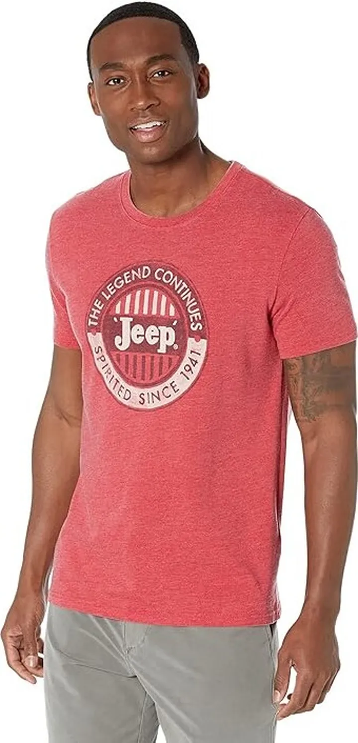 Lucky Brand Jeep Spirited Graphic Tee (Tango Red) Men's T Shirt